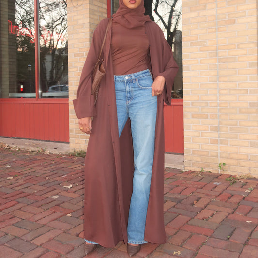 Signature Straight Abaya - Chestnut