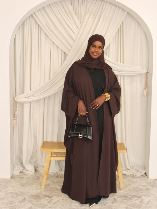 Signature Pocketed Batwing Abaya - Chestnut