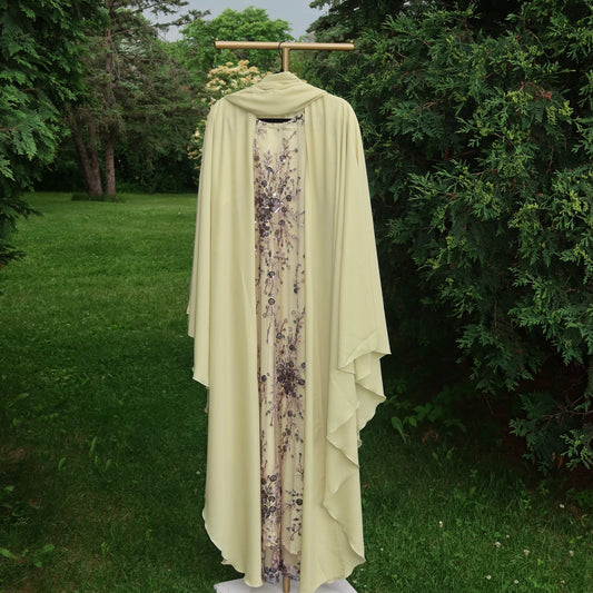 Embellished Abaya Set - Lime Green